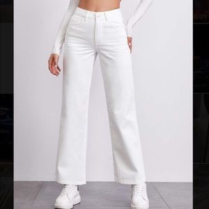 Shein White Wide Leg Jeans (size 26/0)